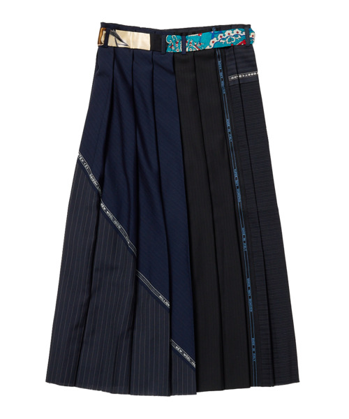 NY VINTAGE WOOL PATCH SKIRT 詳細画像 NAVY×BLACK 2